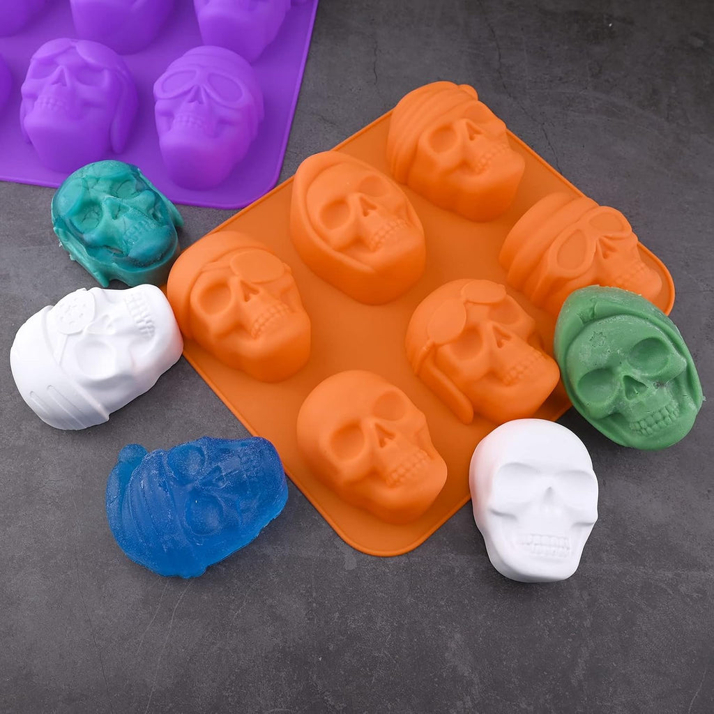 Silicone Skull Cake Pan – 2 Pack, 6 Cavity Moulds – view 4