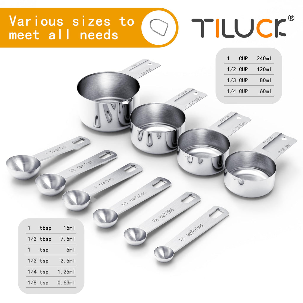 Stainless Steel Measuring Cups & Spoons Set