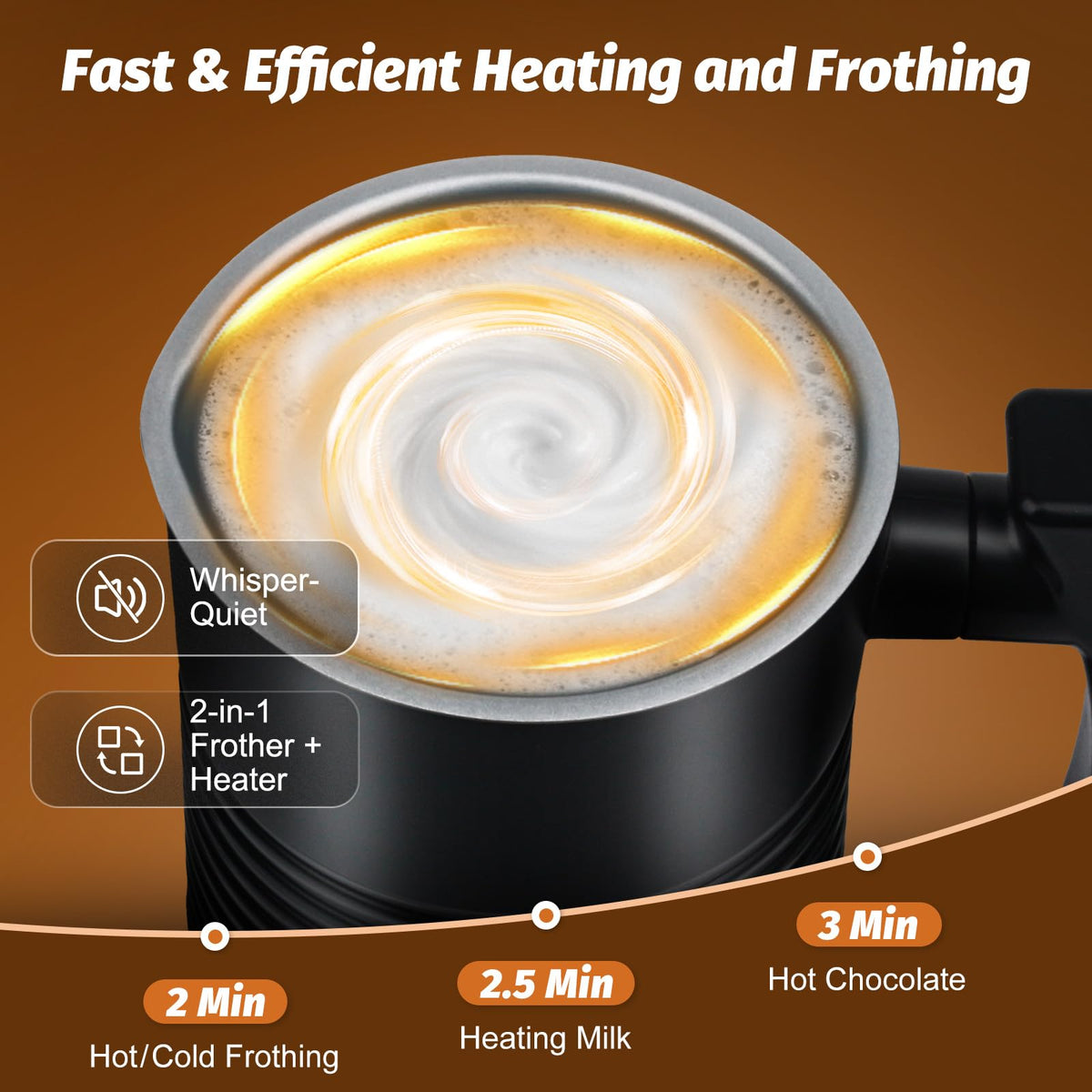 4-in-1 Electric Milk Frother & Warmer – 350 ml