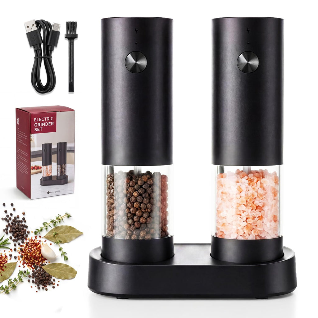 Rechargeable Electric Salt & Pepper Grinder Set