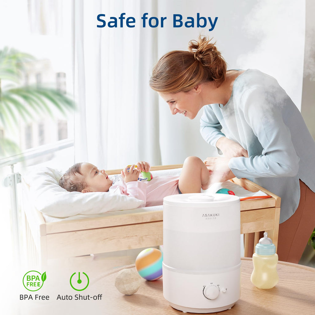 ASAKUKI 3L Top-Fill Cool Mist Humidifier with Night Light