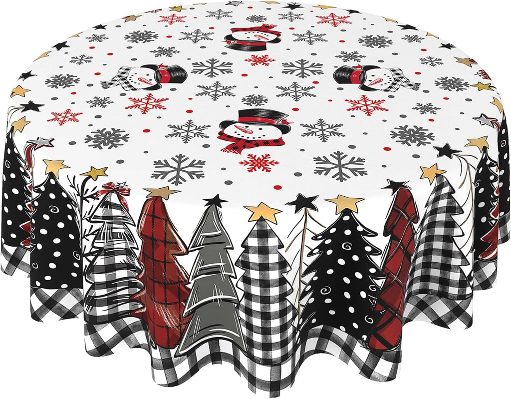 Christmas Tablecloth – Plaid, Tree & Gingerbread Prints