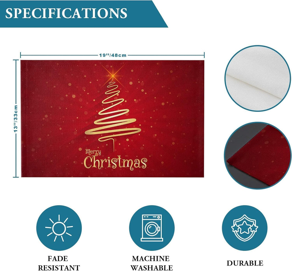 Merry Christmas Tree Placemats – Set of 6 – view 6