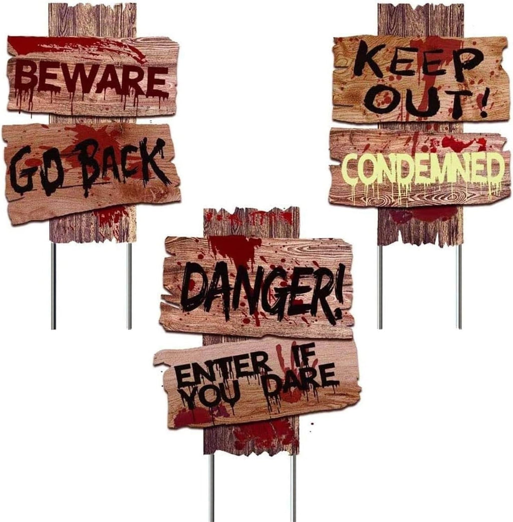 Halloween Yard Signs with Stakes – 3 Pack