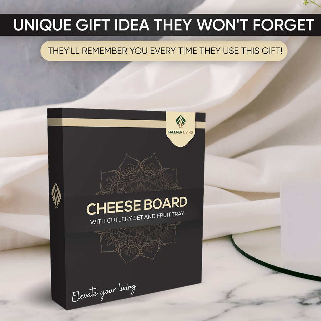 Large Bamboo Cheese Board & Knife Set – Gift Boxed