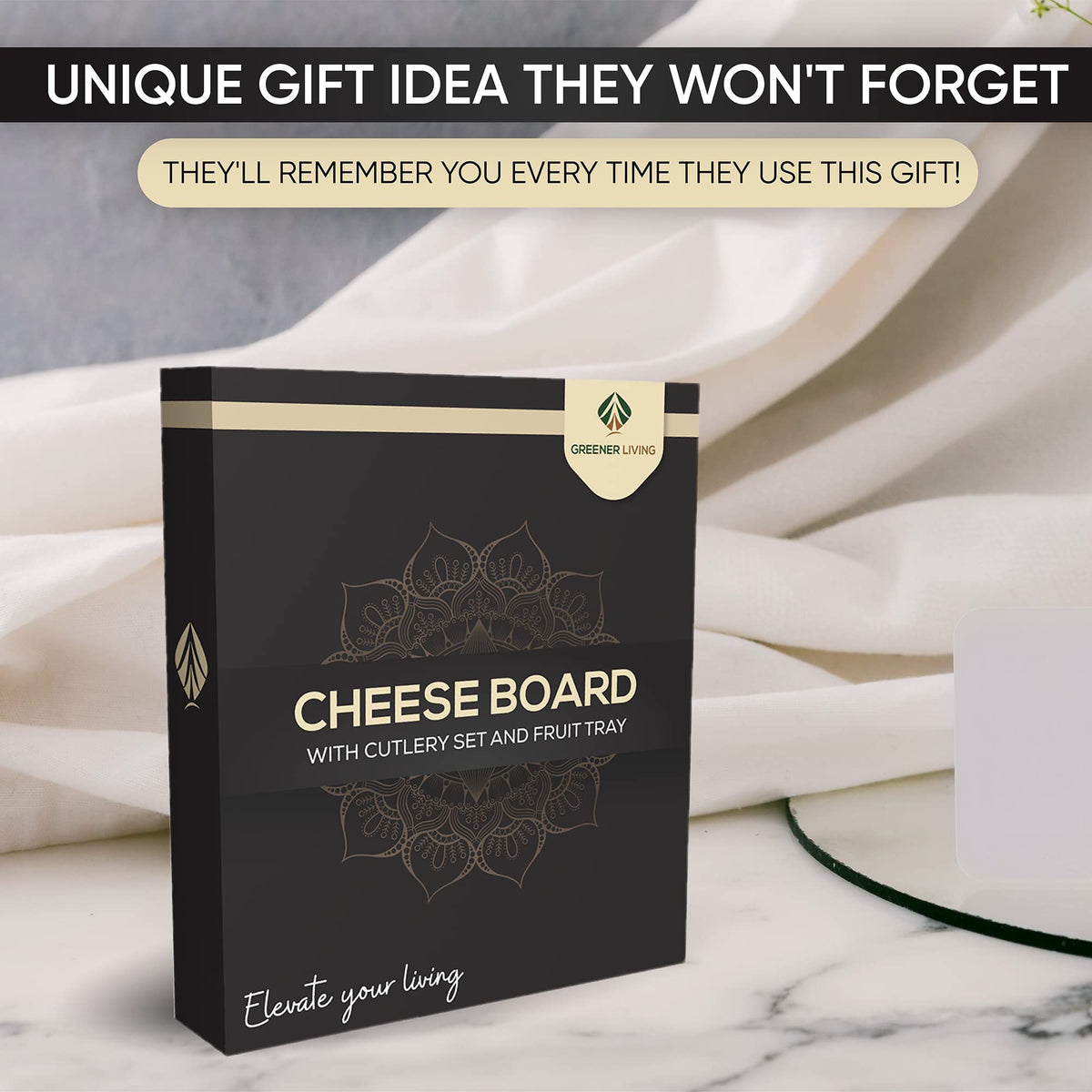 Large Bamboo Cheese Board & Knife Set – Gift Boxed