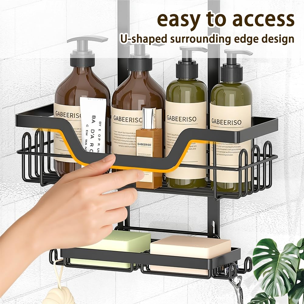 3-Tier Over-the-Door Shower Caddy – Rustproof, No Drilling