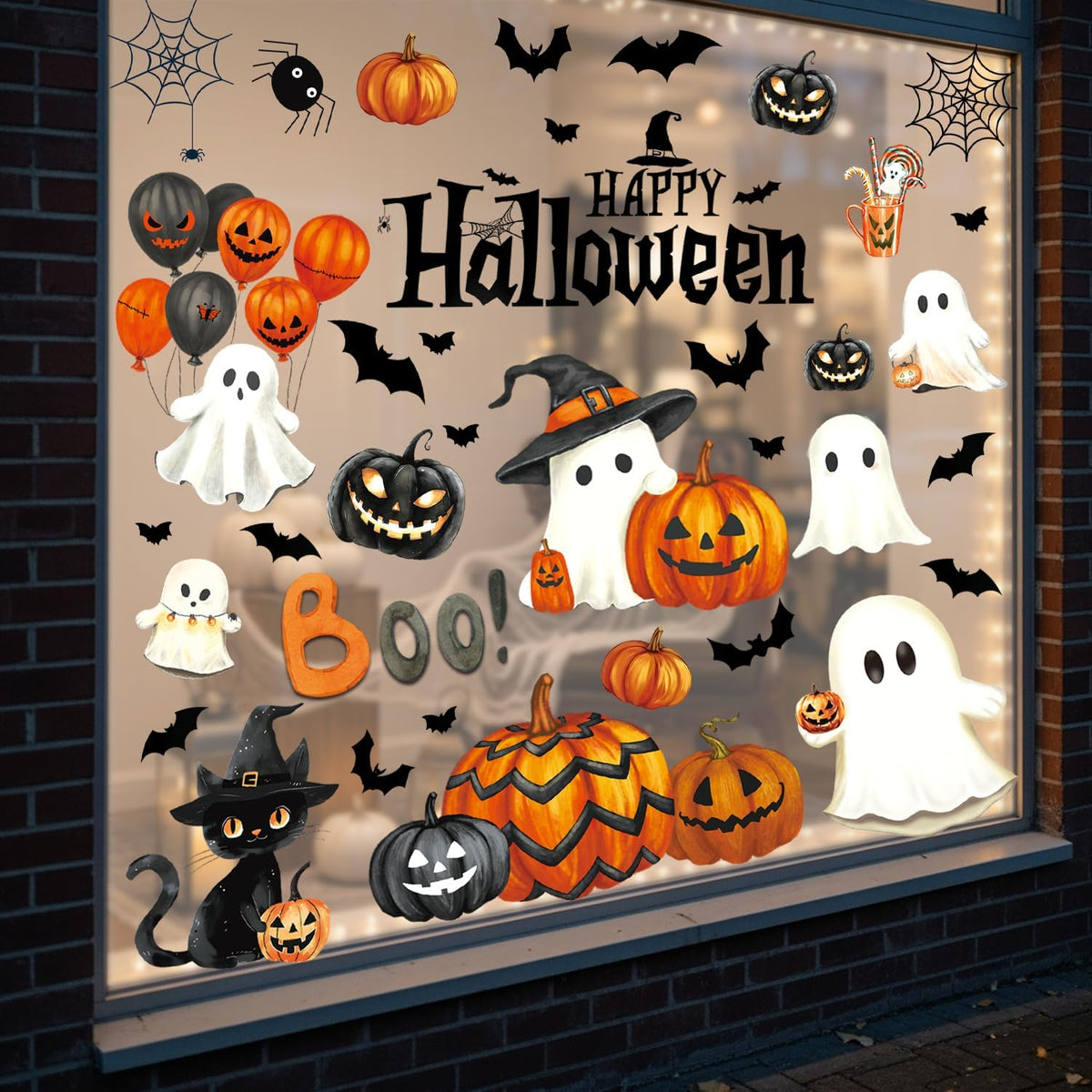 Halloween Window Clings – 134 Piece Sticker Set – view 2