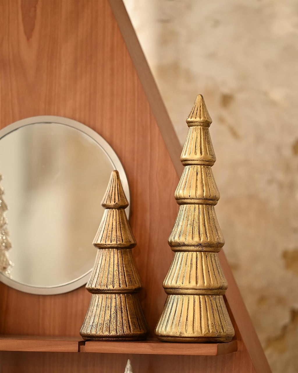 Wooden Christmas Tree Figurines – Tabletop Set