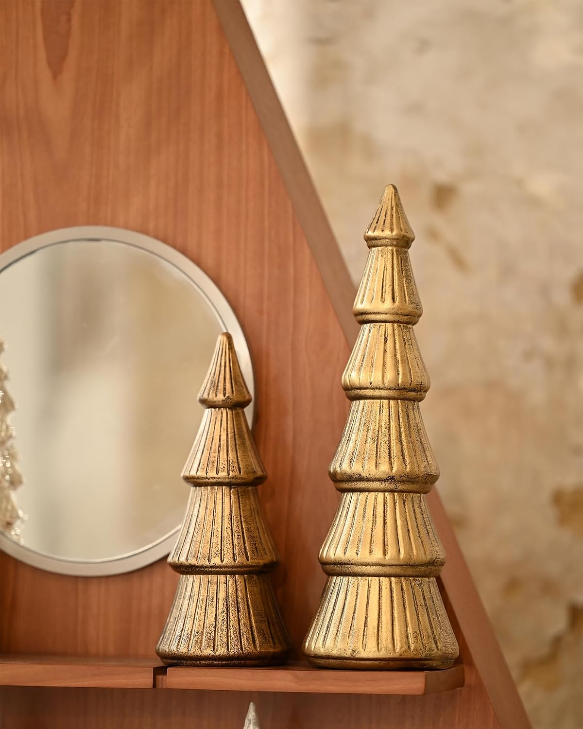 Wooden Christmas Tree Figurines – Tabletop Set