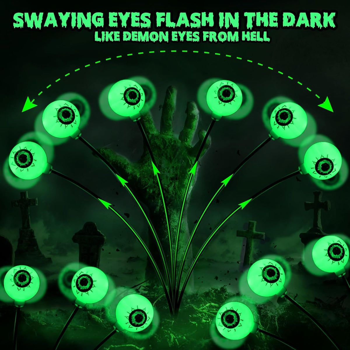 Solar Eyeball Pathway Lights – 2 Pack – view 4