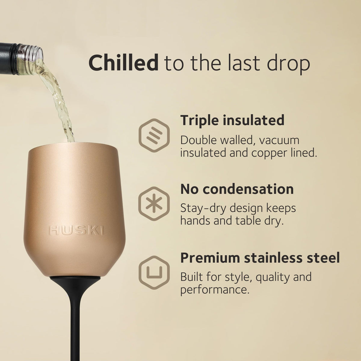 Huski Insulated Wine Tumbler 2.0 with Detachable Stem