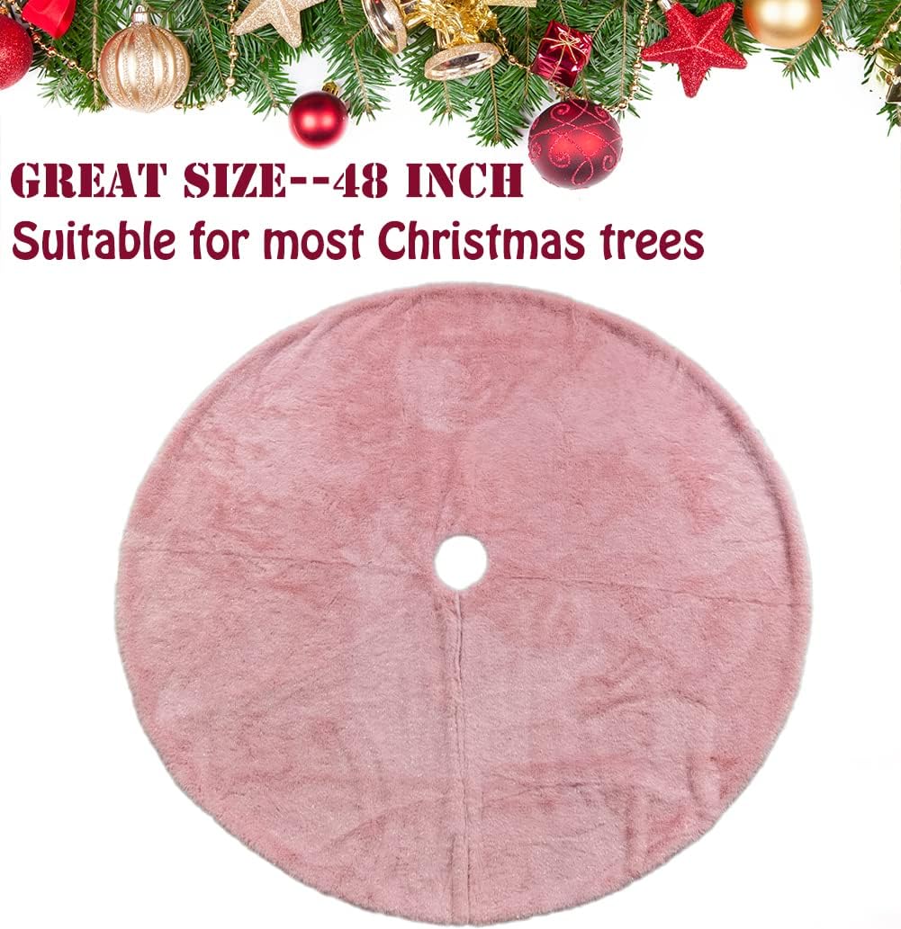 Shiny Faux Fur Christmas Tree Skirt – view 5