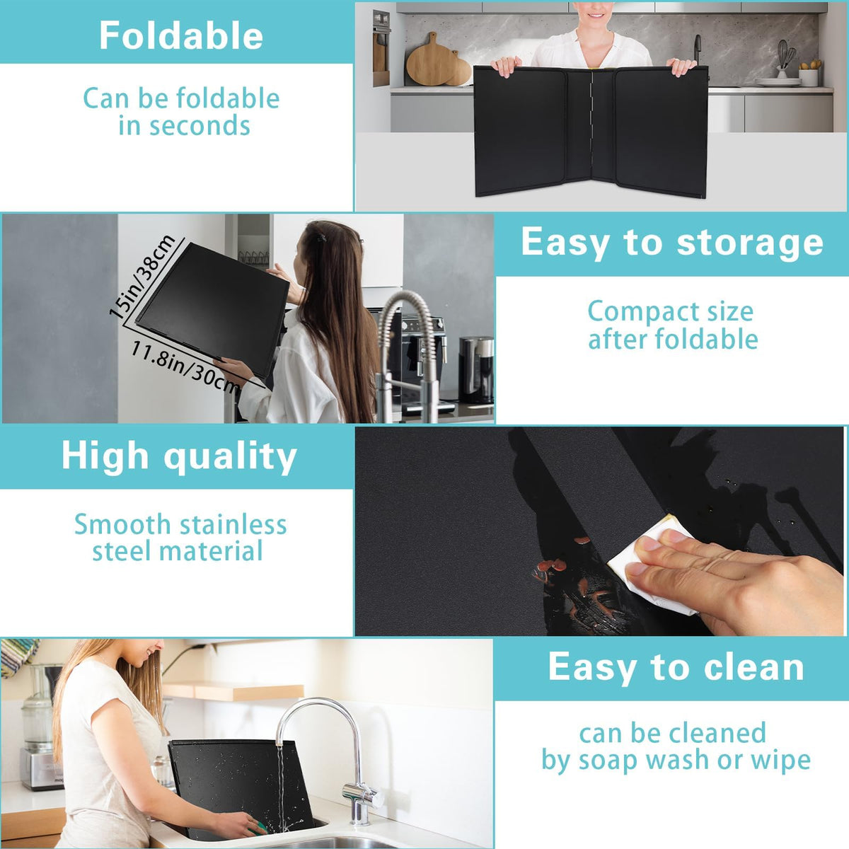Foldable Stove Splash Guard – Anti-Splatter Shield