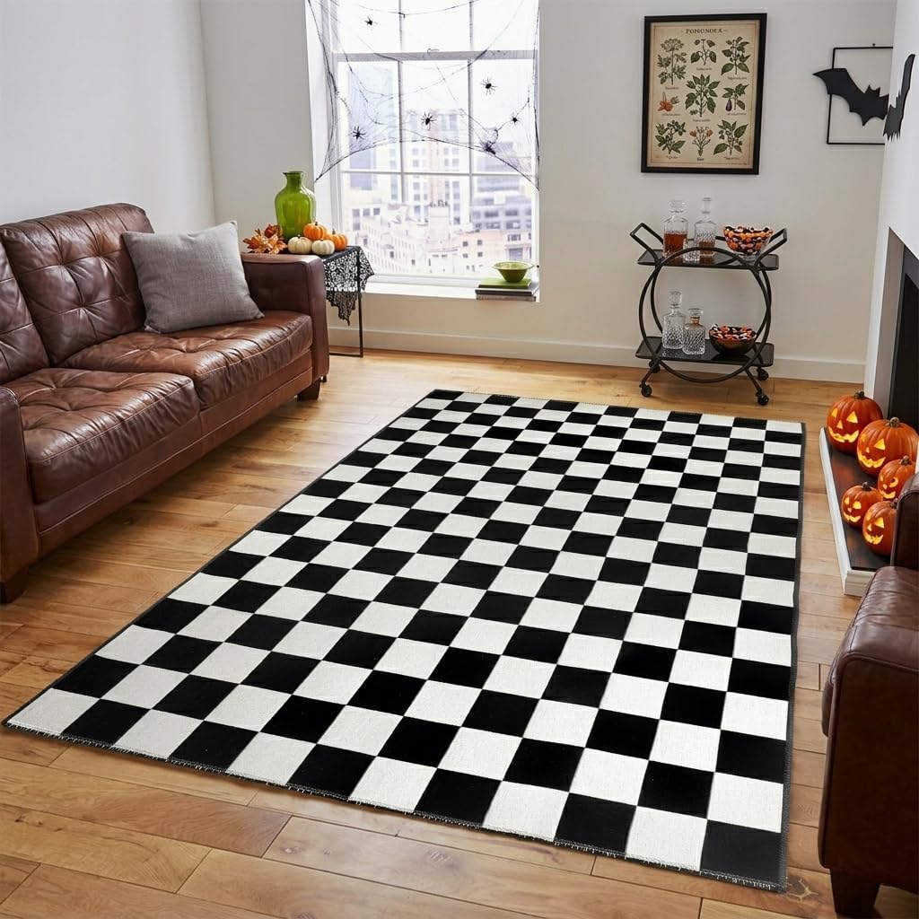 Black & White Striped Door Mat – Layering Rug – view 15