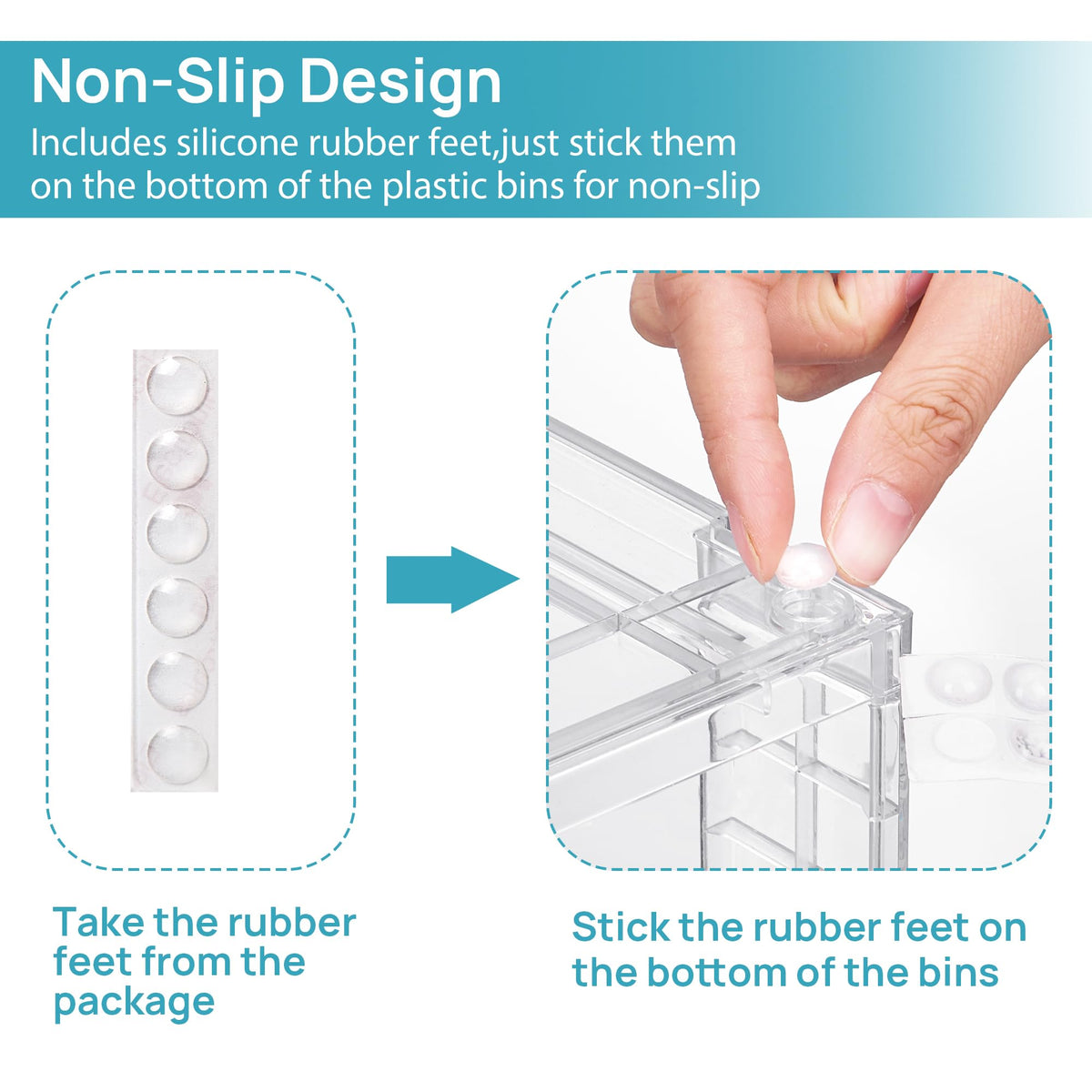 Clear Stackable Storage Drawers – 4 Pack