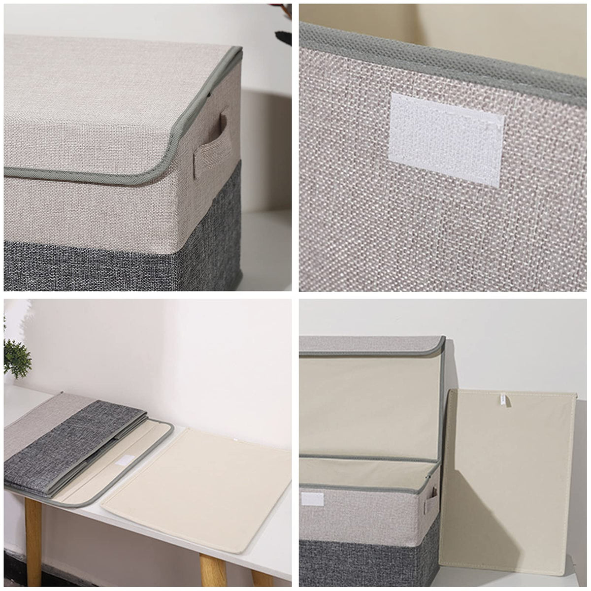 Foldable Fabric Storage Boxes with Lids – 29 L, 2 Pack