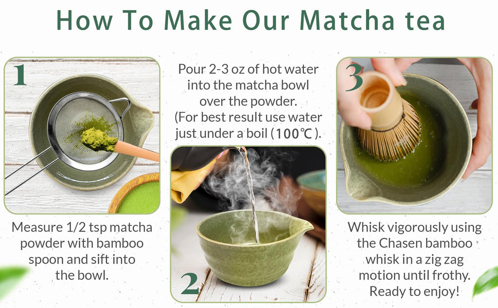 6-Piece Matcha Tea Set with Bamboo Whisk & Bowl