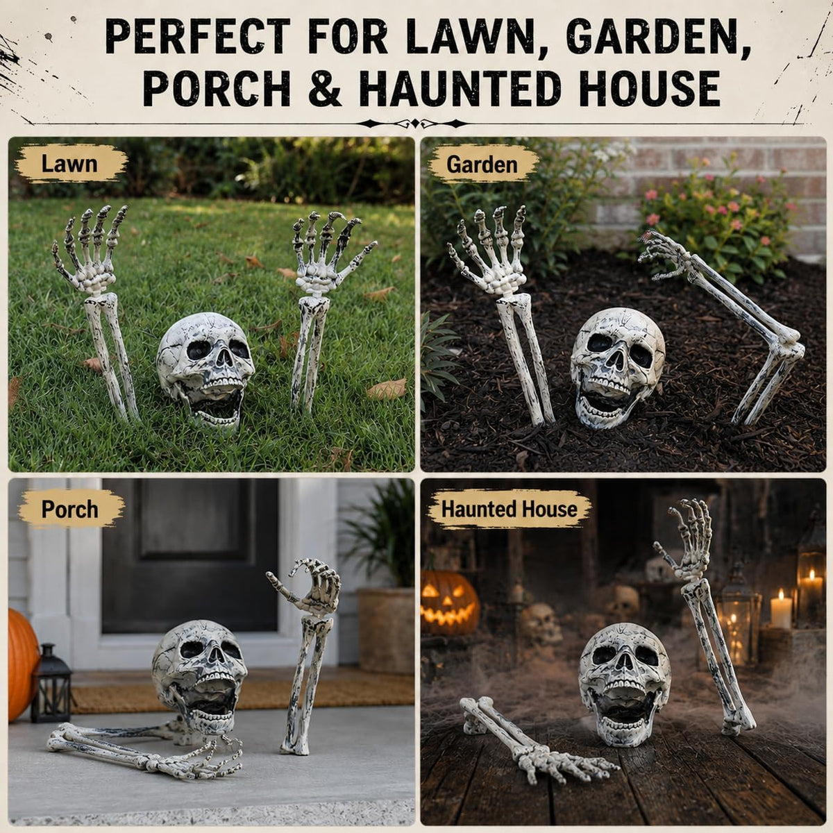 Realistic Skeleton Lawn Stakes – Halloween Yard Decoration – view 7