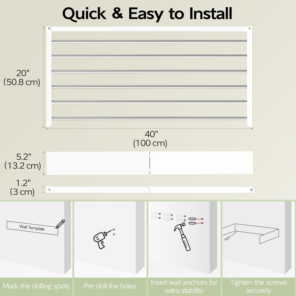 Wall-Mounted Folding Clothes Drying Rack