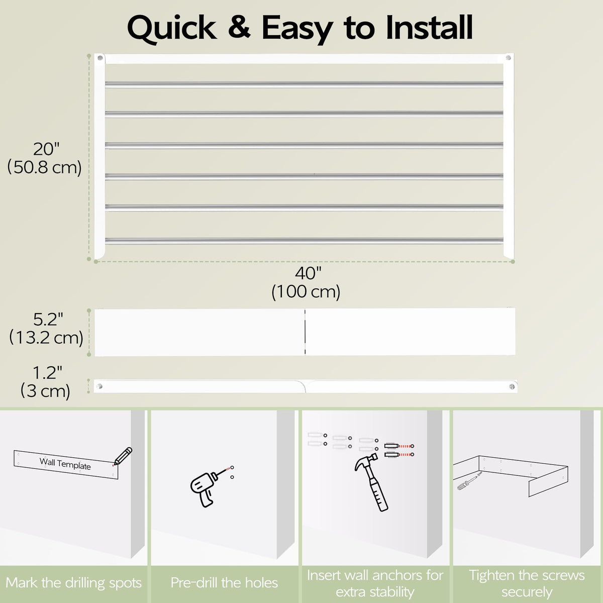 Wall-Mounted Folding Clothes Drying Rack