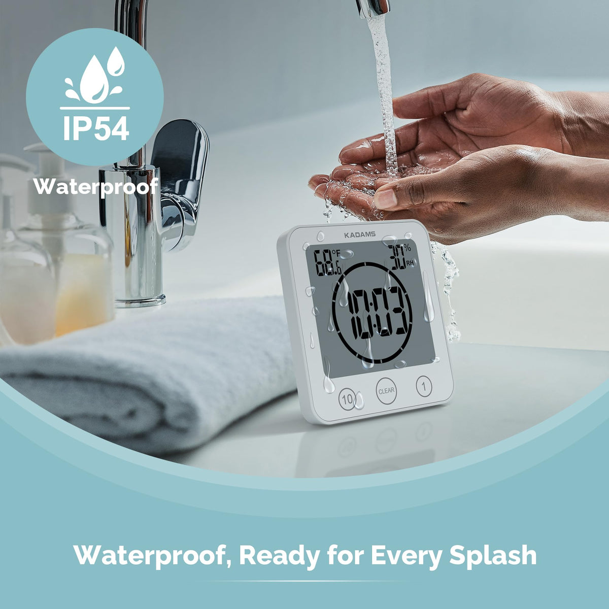 Waterproof Digital Shower & Kitchen Timer Clock