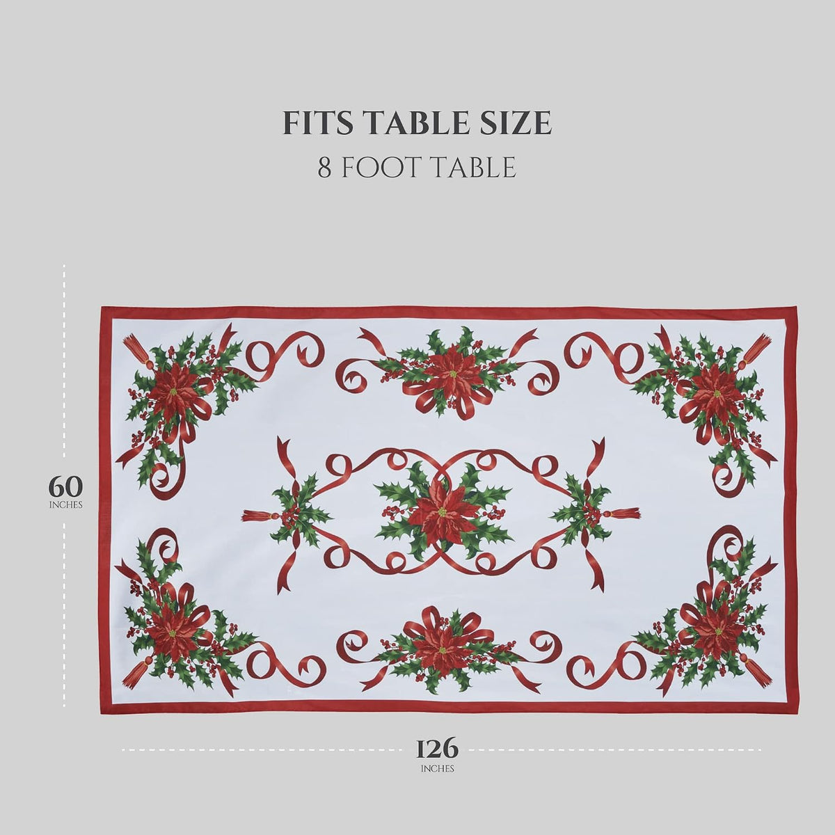 Christmas Ribbon Tablecloth – 320 x 152 cm for 8-Seat Tables – view 8