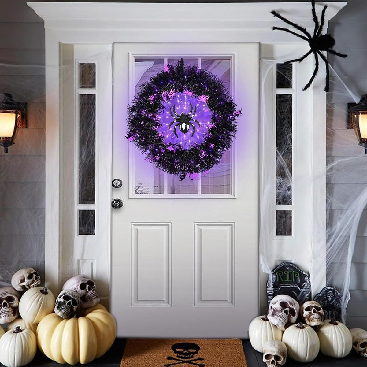 Spider Halloween Wreath – 35 cm Front Door Wreath – view 3