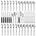 Mirror-Polished Stainless Steel Cutlery Set with Steak Knives