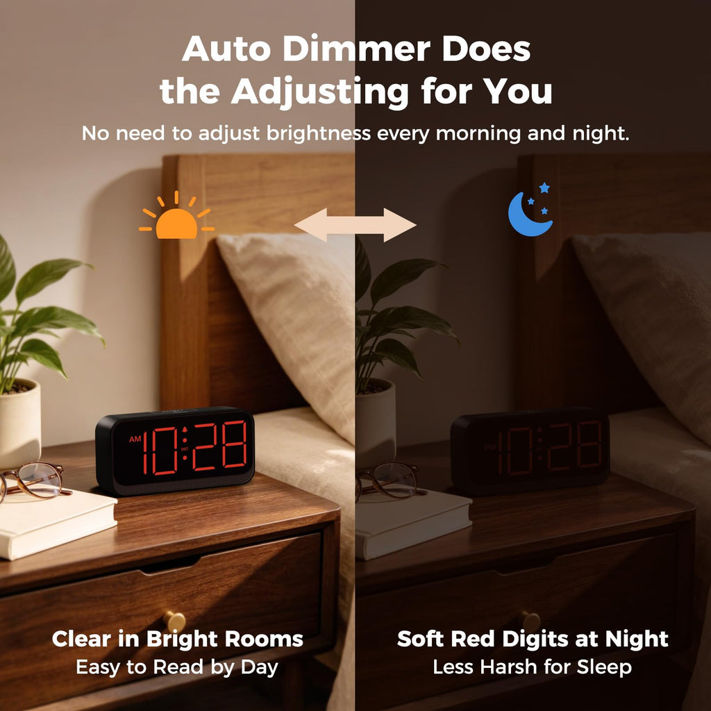 Battery Operated Alarm Clock with Large Numbers
