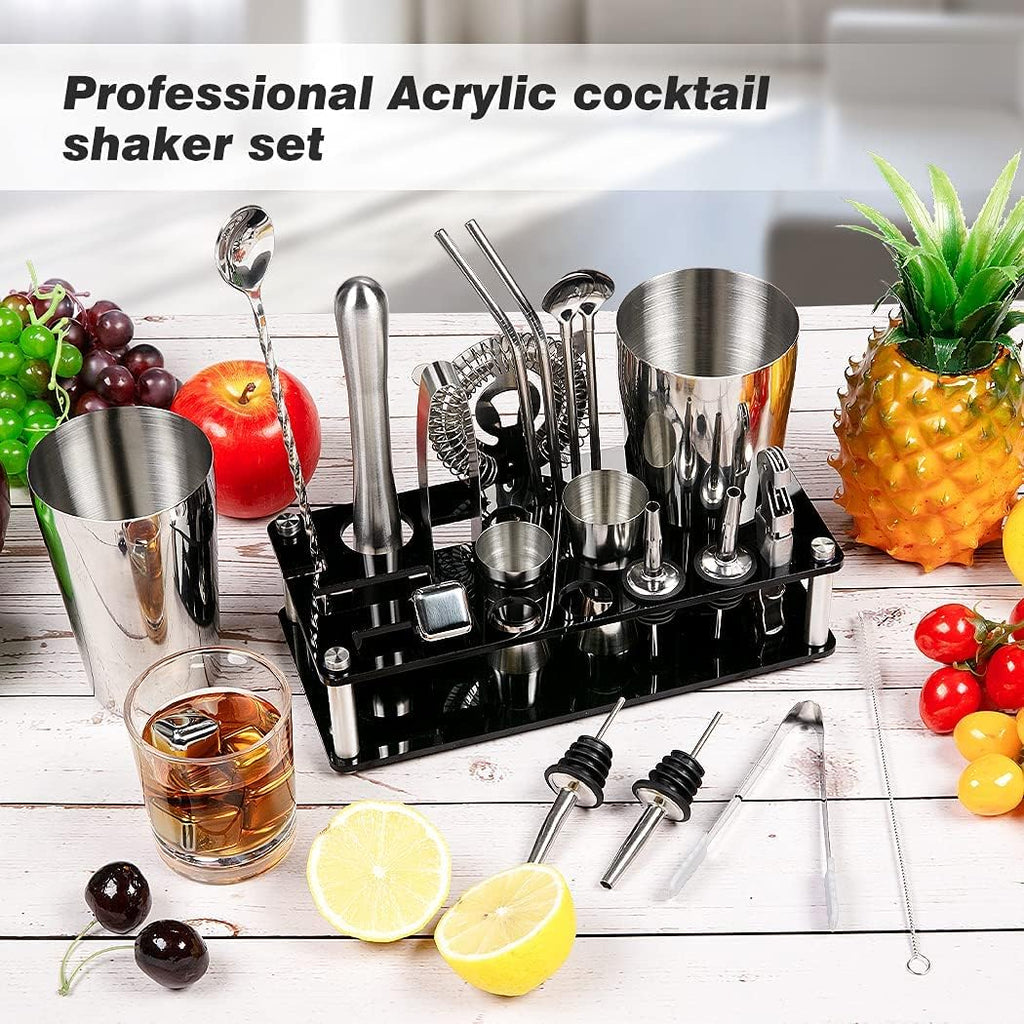 Cocktail Shaker Bar Set with Stand – 23 Piece