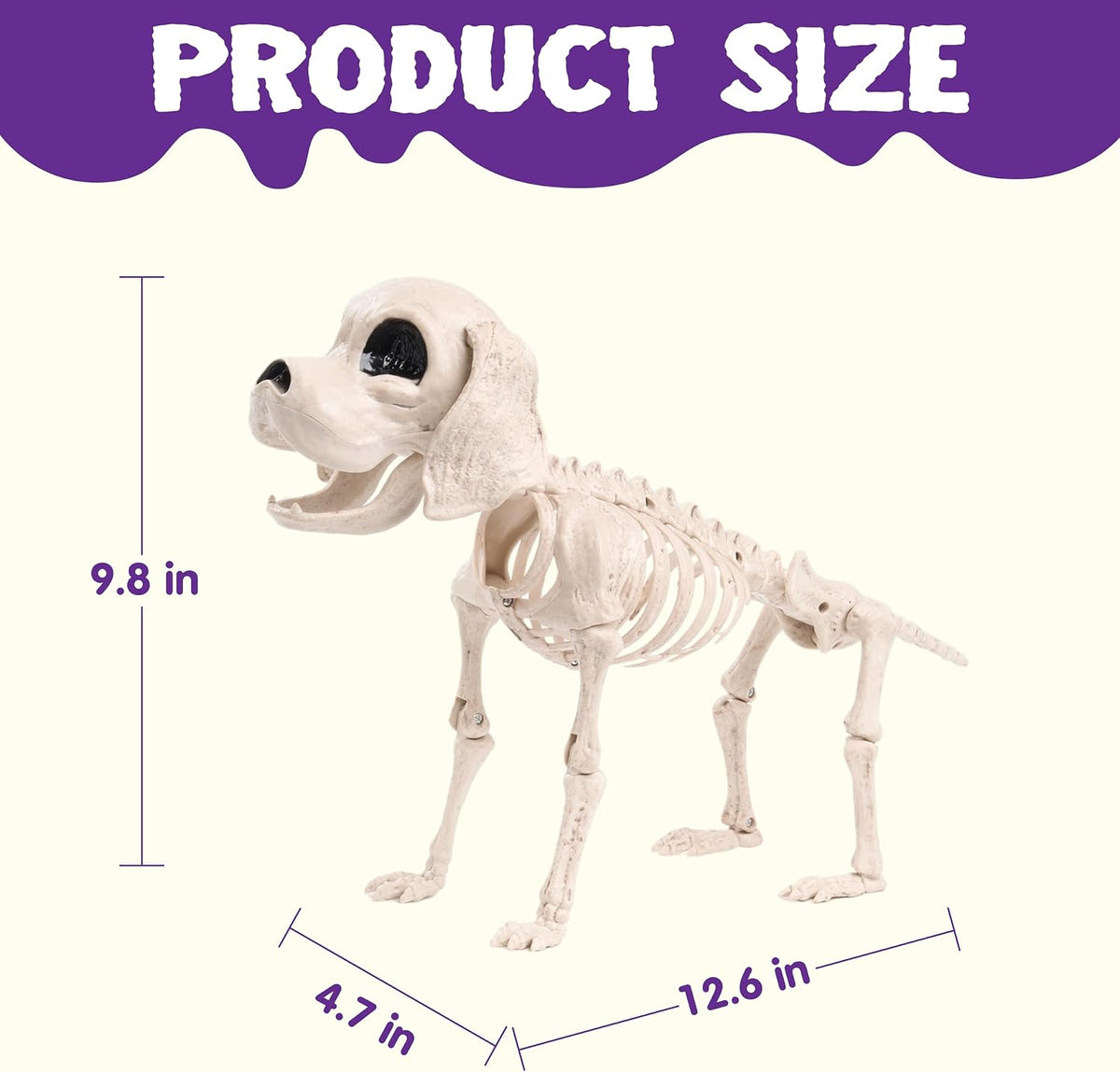 Poseable Dog Skeleton – Halloween Decoration – view 3