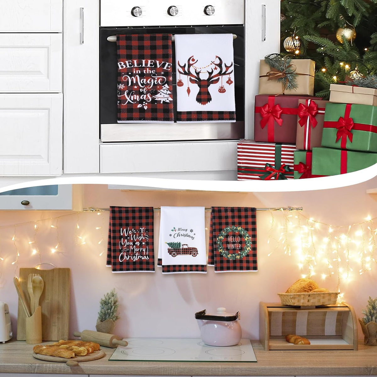 Christmas Kitchen Towels – 6 Pack Buffalo Plaid – view 6