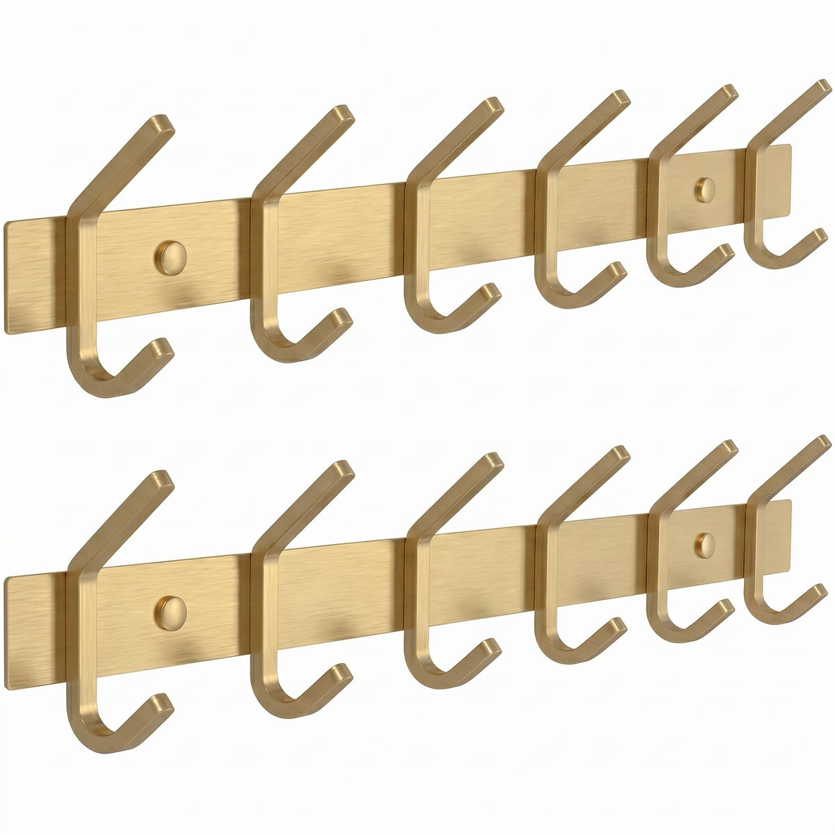 Brushed Stainless Steel Wall Coat Rack – Double Hooks