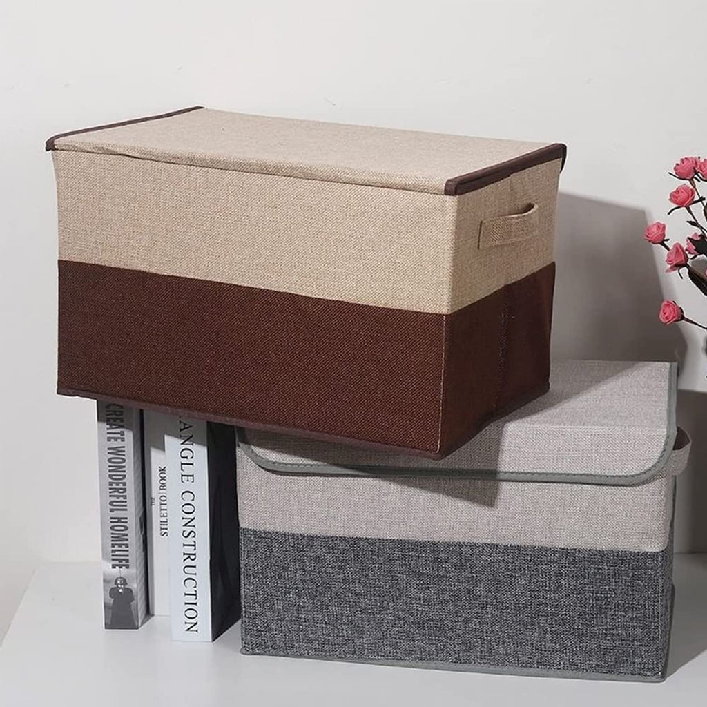 Foldable Fabric Storage Boxes with Lids – 29 L, 2 Pack