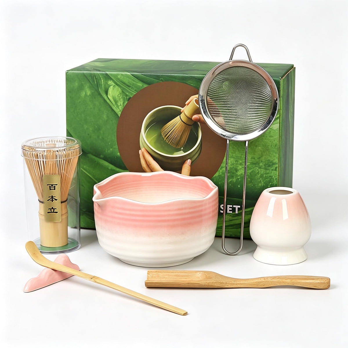 6-Piece Matcha Tea Set with Bamboo Whisk & Bowl