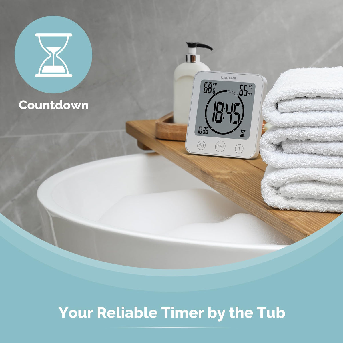 Waterproof Digital Shower & Kitchen Timer Clock