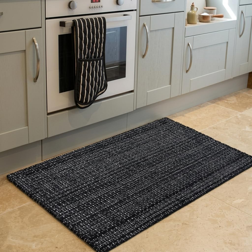 Black & White Striped Door Mat – Layering Rug – view 11