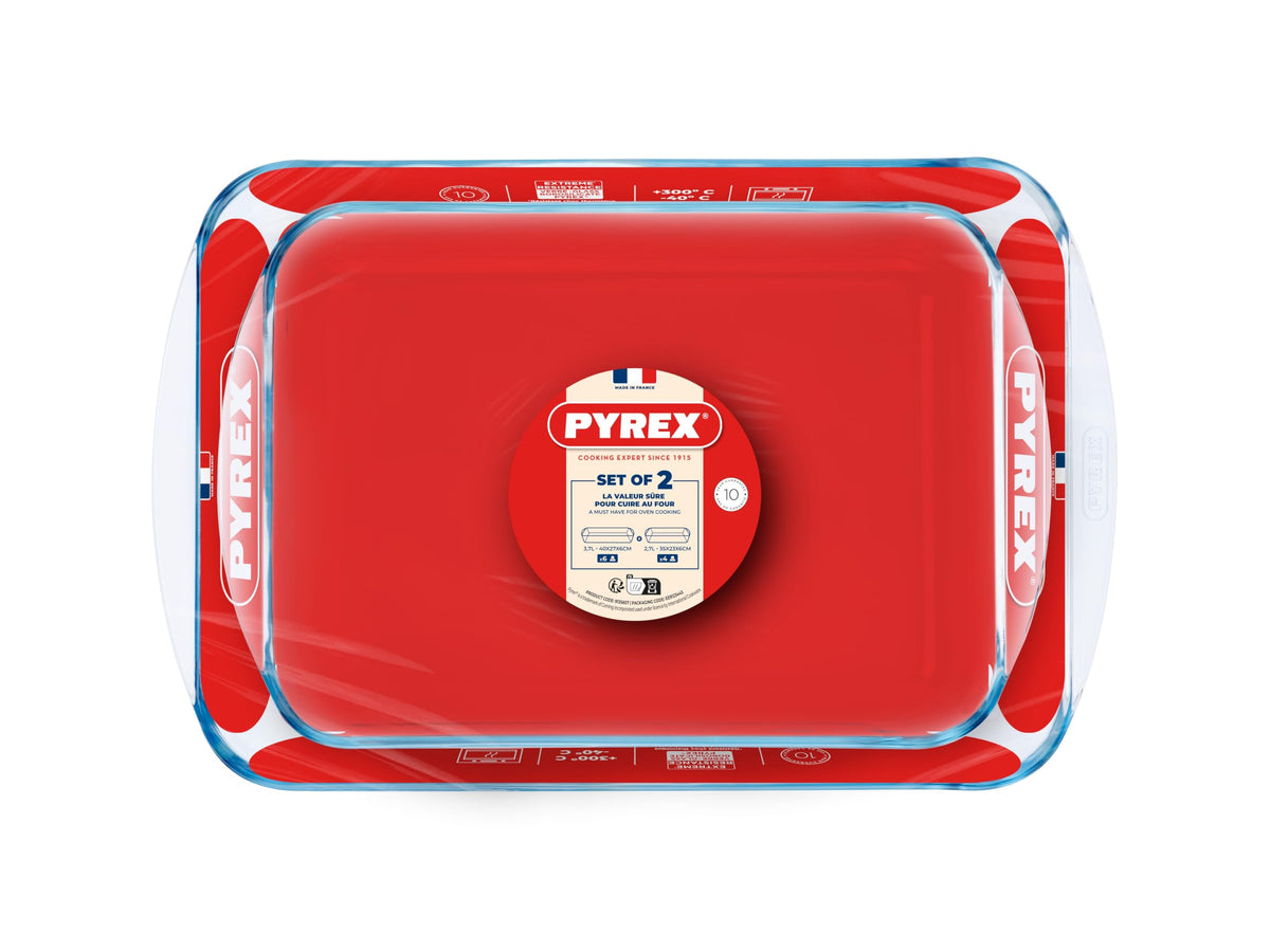 Pyrex Glass Roasting Dish Set – 2 Piece