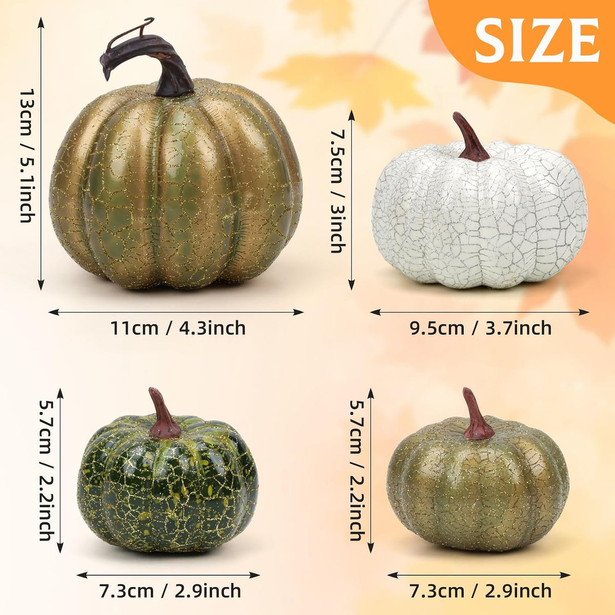 Artificial Foam Pumpkins – 8 Piece Assorted Set – view 2