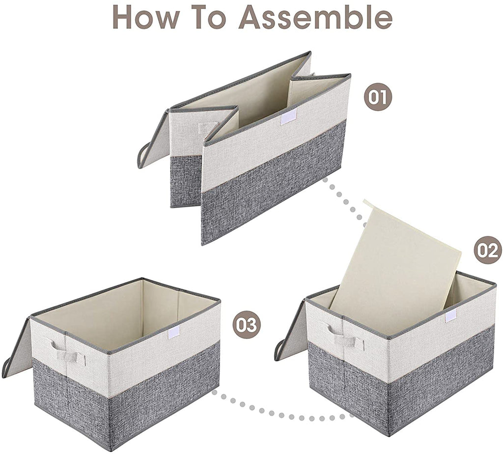 Foldable Fabric Storage Boxes with Lids – 29 L, 2 Pack