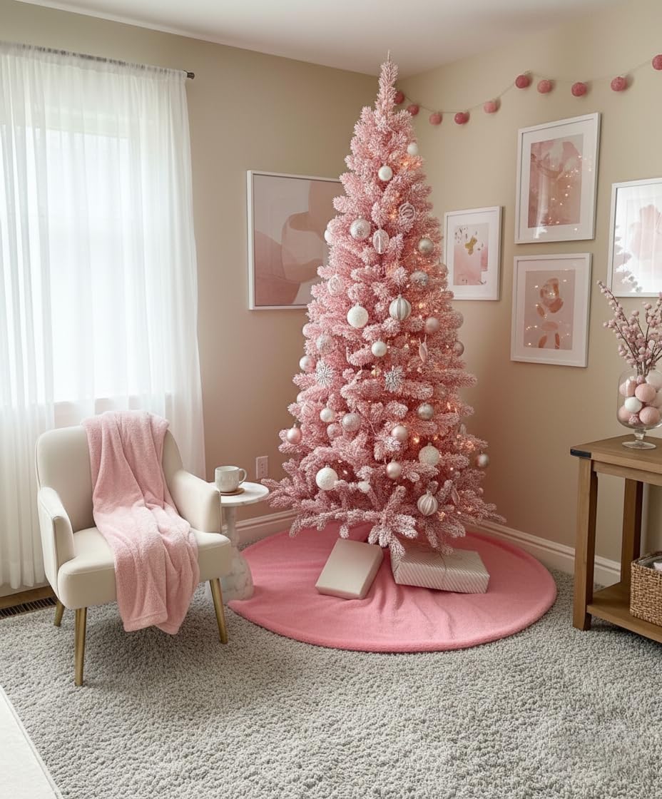 Shiny Faux Fur Christmas Tree Skirt – view 3