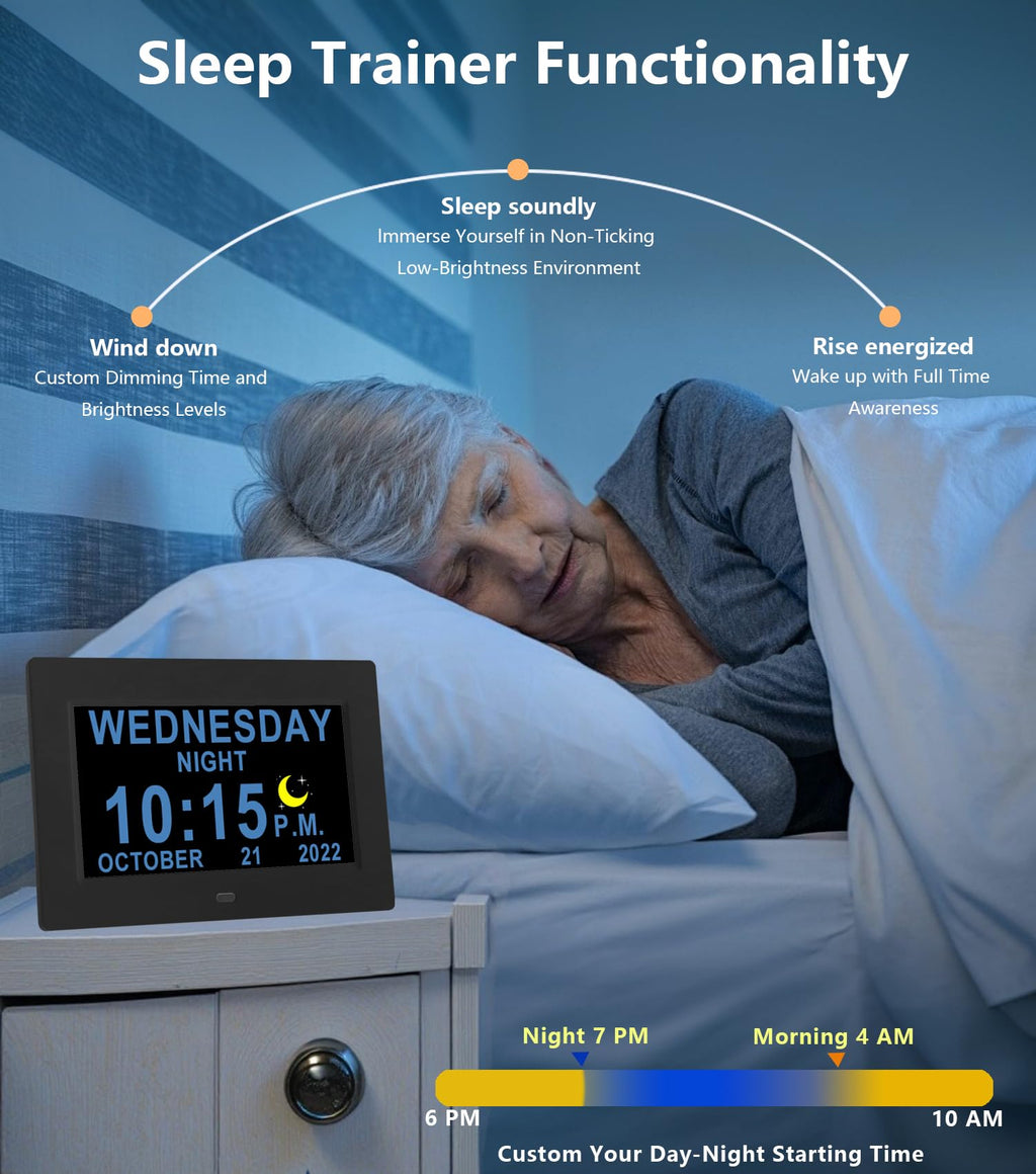 Talking Digital Day & Date Clock – Large Display for Seniors