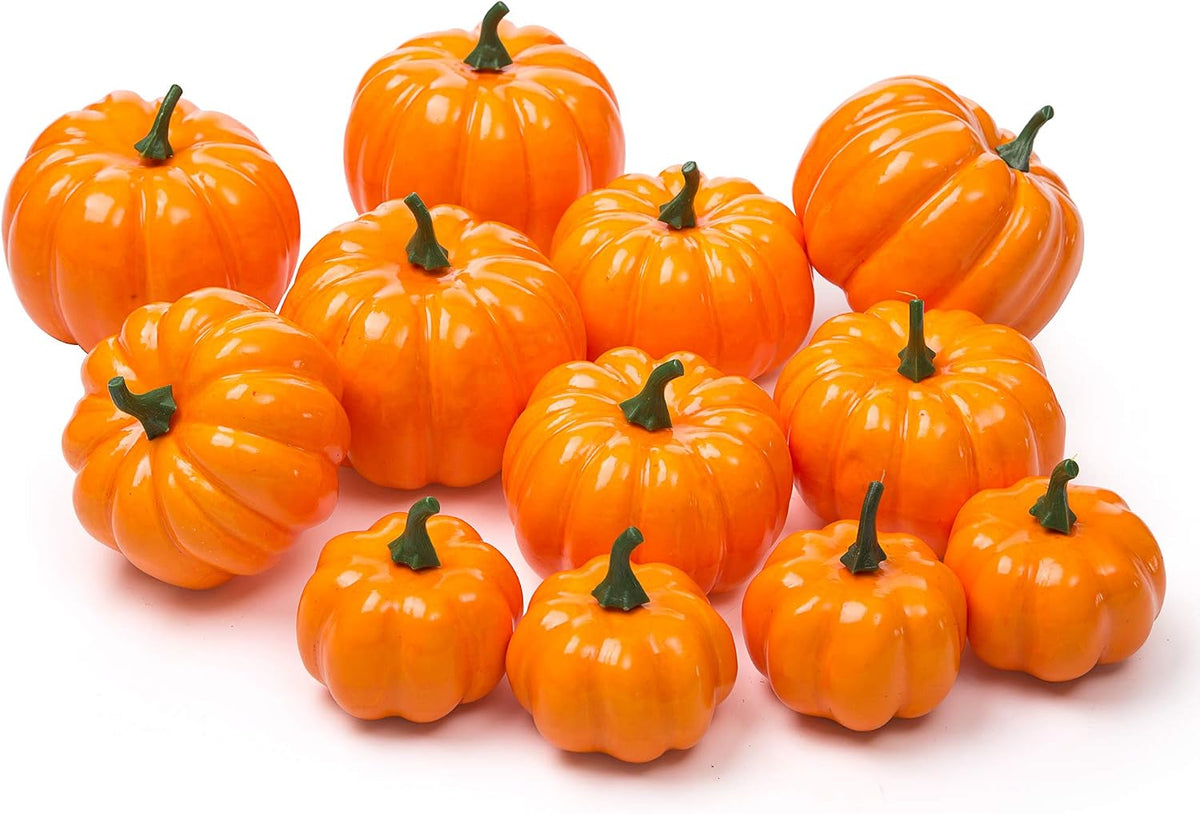 Mini Artificial Pumpkins – 12 Pack – view 7