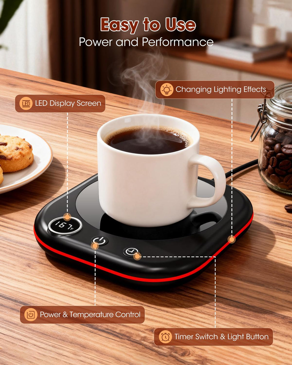 Electric Coffee Mug Warmer with Auto Shut-Off