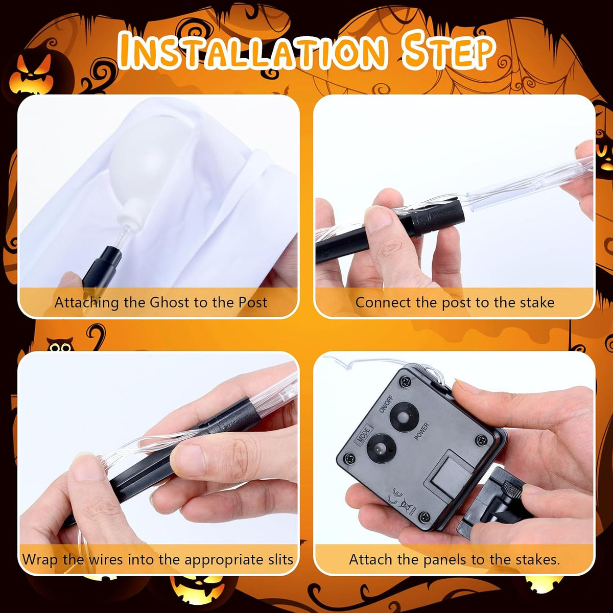 Solar Ghost Lights – 6 Pack Halloween Garden Lights – view 5