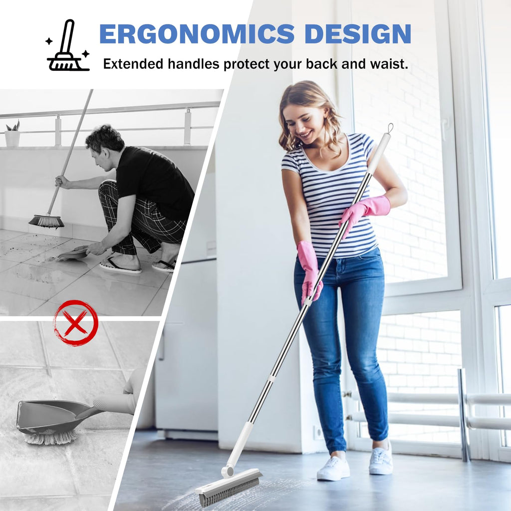 Long-Handle V-Shaped Grout Cleaner Brush