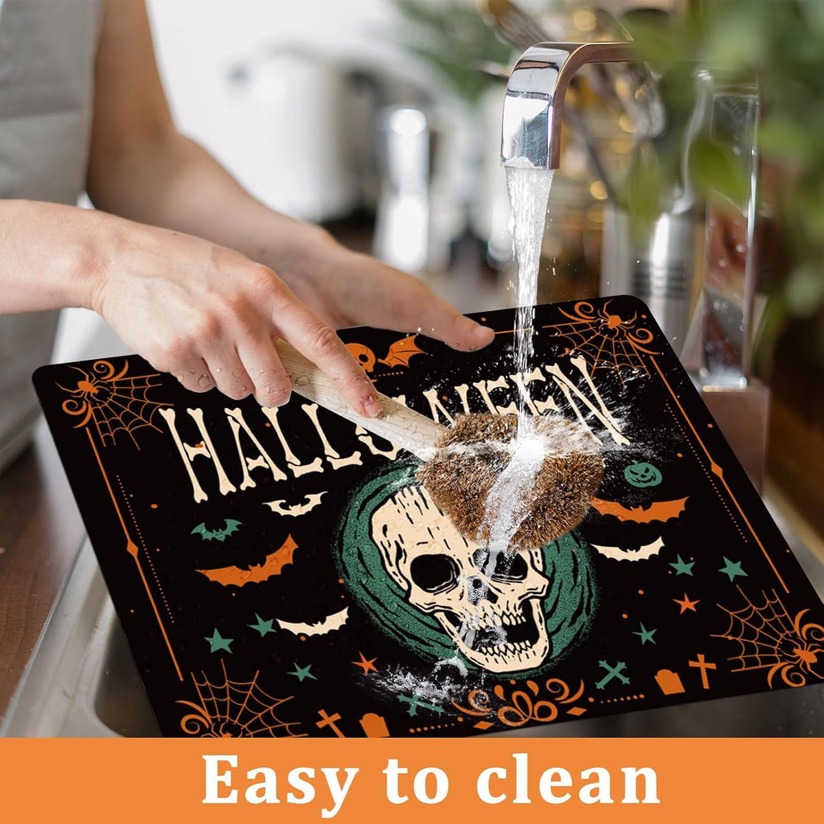 Halloween Placemats Set of 6 – Bats, Pumpkins & Skulls – view 5