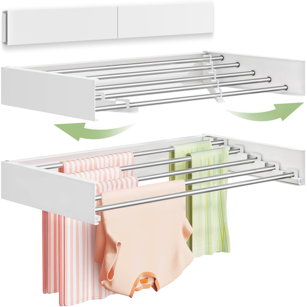 Wall-Mounted Folding Clothes Drying Rack