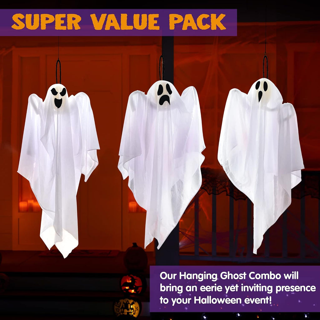 Hanging Flying Ghosts – 3 Pack Halloween Decorations – view 2